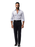 JAVIER camisa de rayas slim blanca y azul – detalle – Bruno Valls