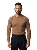 Bruno Valls - jersey de algodón cuello redondo marrón - vista frontal