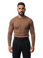 Bruno Valls - jersey de algodón cuello redondo marrón - vista frontal