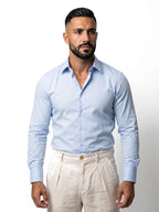 JULIÁN camisa de vestir slim azul celeste – vista frontal – Bruno Valls