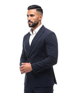 LORENZO americana cruzada azul marino – look completo – Bruno Valls