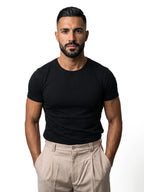 ÓSCAR pack de 2 camisetas negras – vista frontal – Bruno Valls
