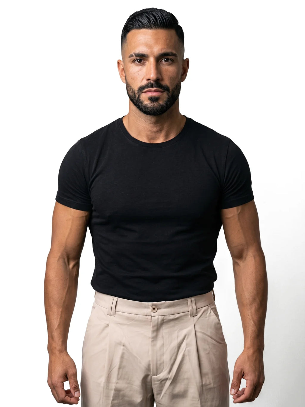 ÓSCAR pack de 2 camisetas negras – vista tres cuartos – Bruno Valls