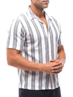 PABLO camisa de rayas marino – detalle de la manga – Bruno Valls