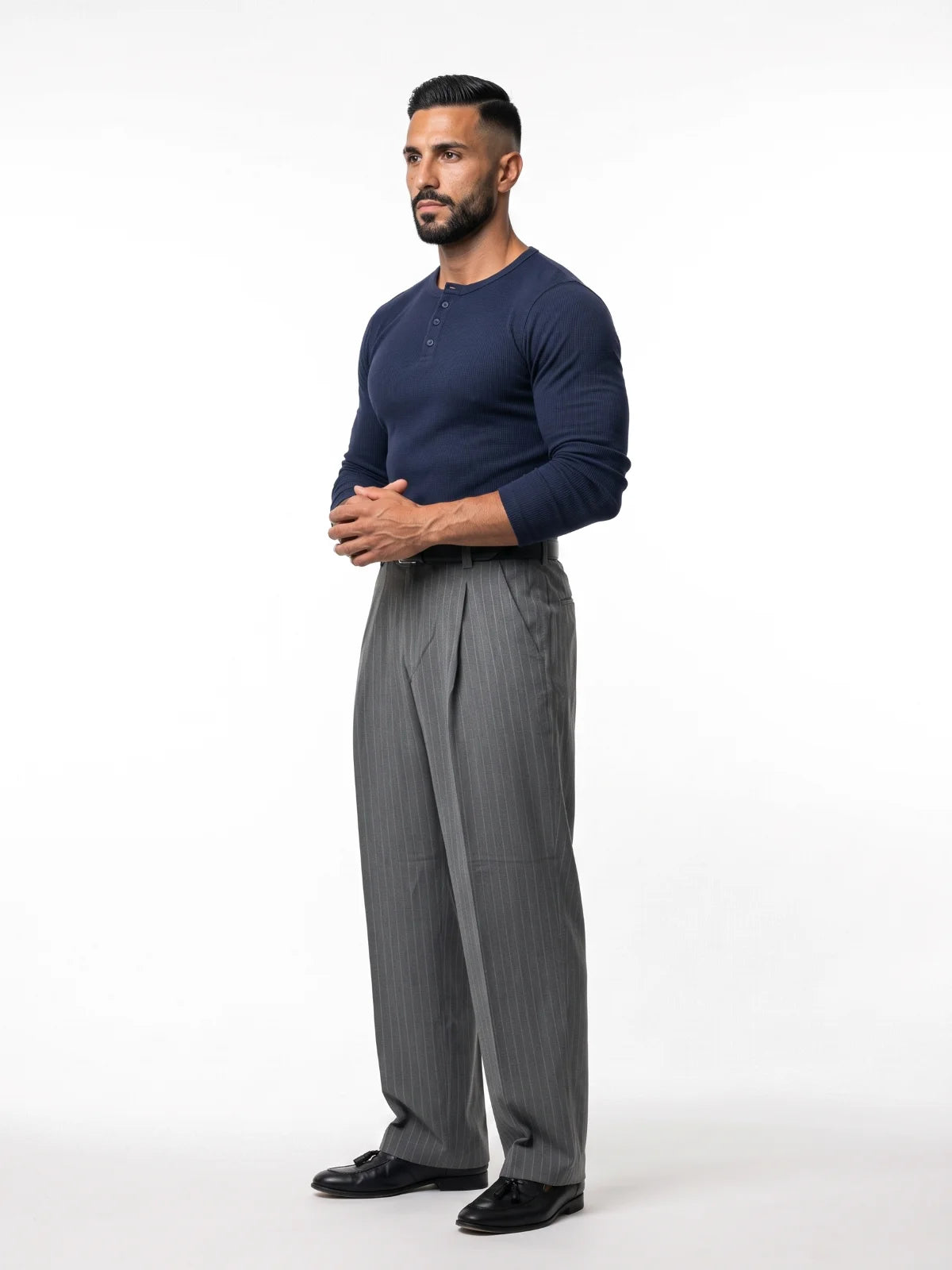 Bruno Valls - PELAYO - Pantalón baggy de raya diplomática - imagen 9