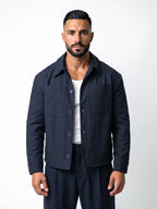 RAFAEL cazadora baggy azul marino – vista frontal – Bruno Valls
