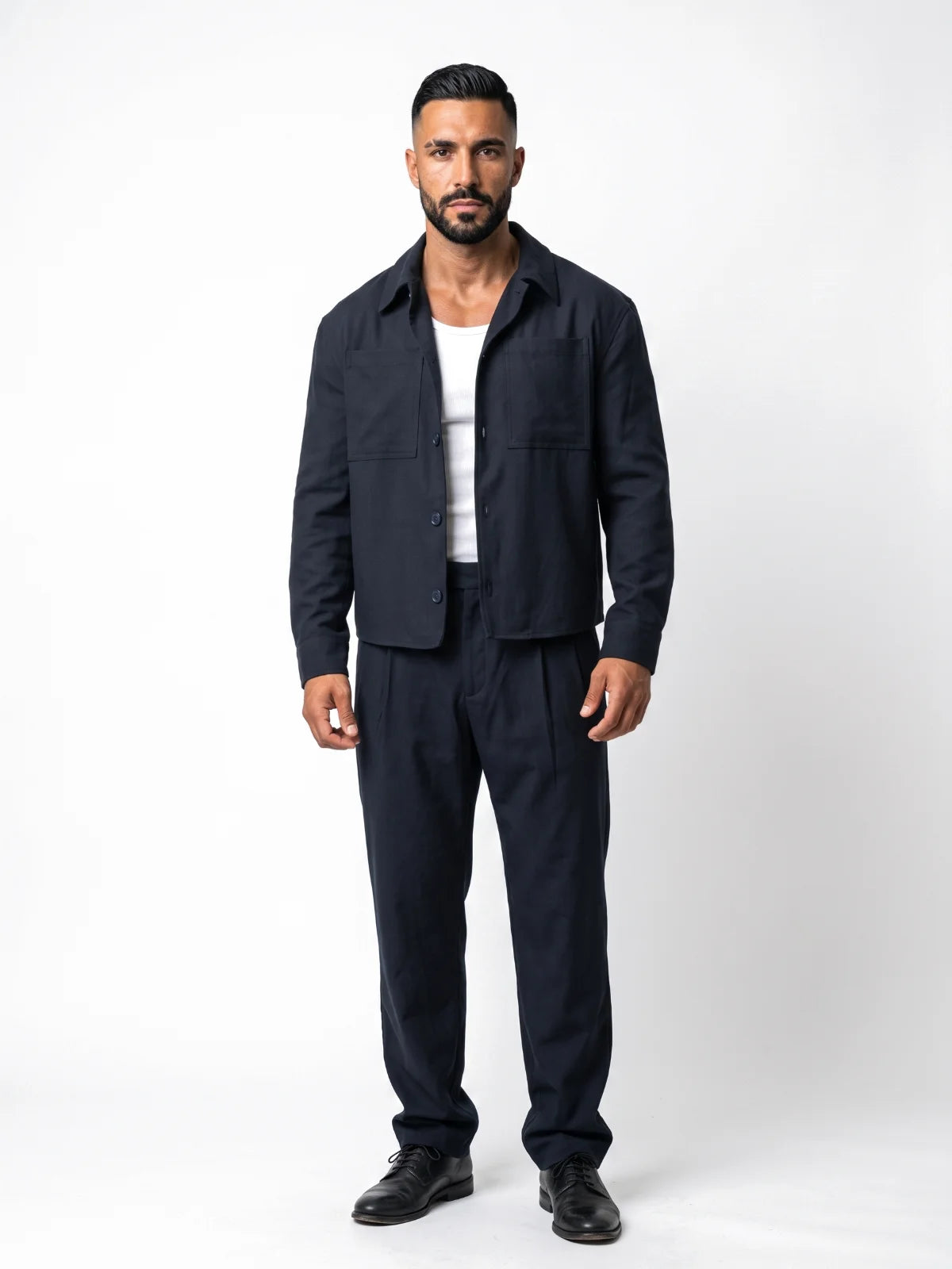 RAFAEL cazadora baggy azul marino – look completo – Bruno Valls