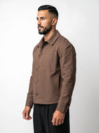 RAFAEL cazadora baggy marrón – vista tres cuartos – Bruno Valls