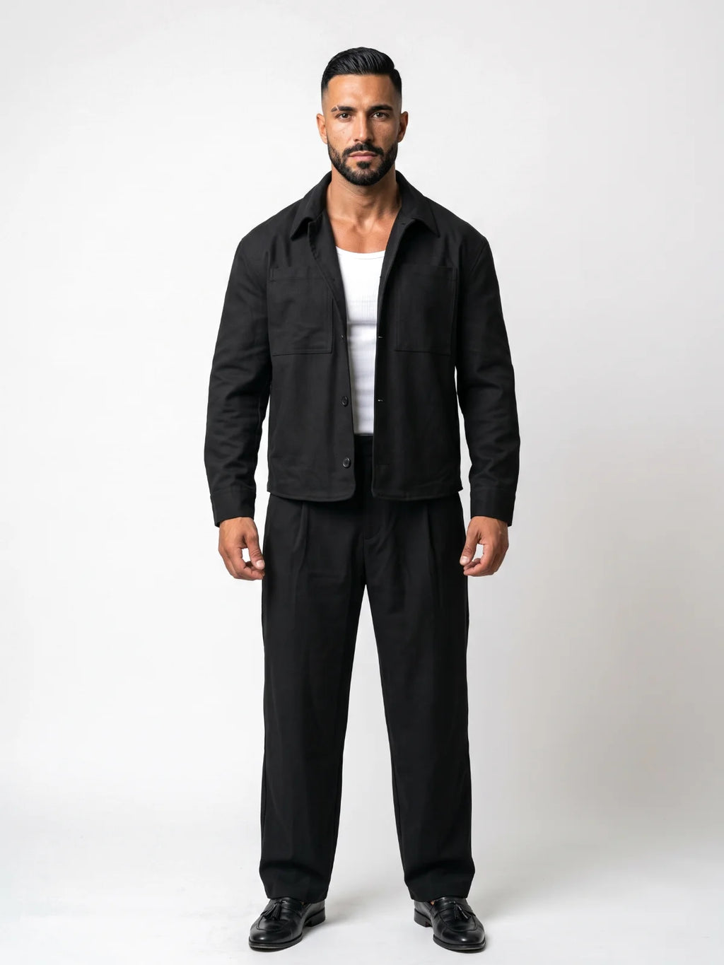 RAFAEL cazadora baggy negra – look completo – Bruno Valls