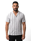 RAÚL camisa de rayas gris – vista frontal – Bruno Valls