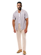 RAÚL camisa de rayas gris – look completo – Bruno Valls