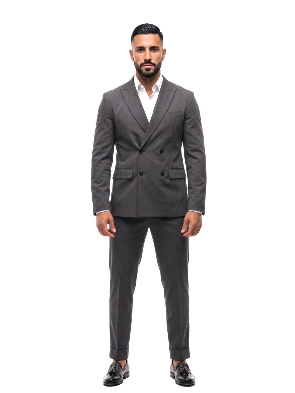 RICARDO traje cruzado gris – look completo – Bruno Valls
