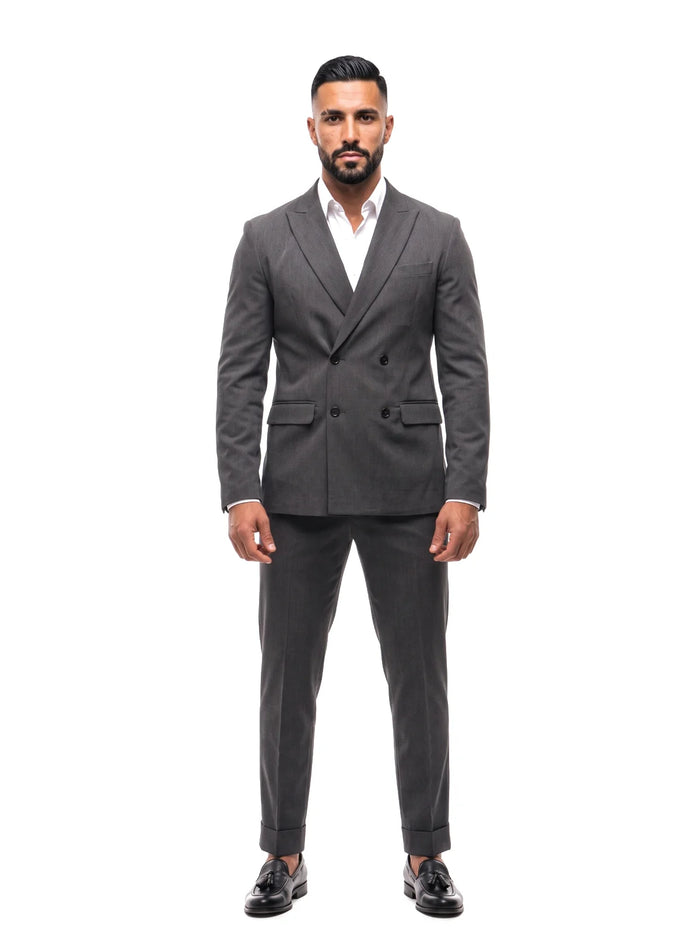 RICARDO traje cruzado gris – look completo – Bruno Valls