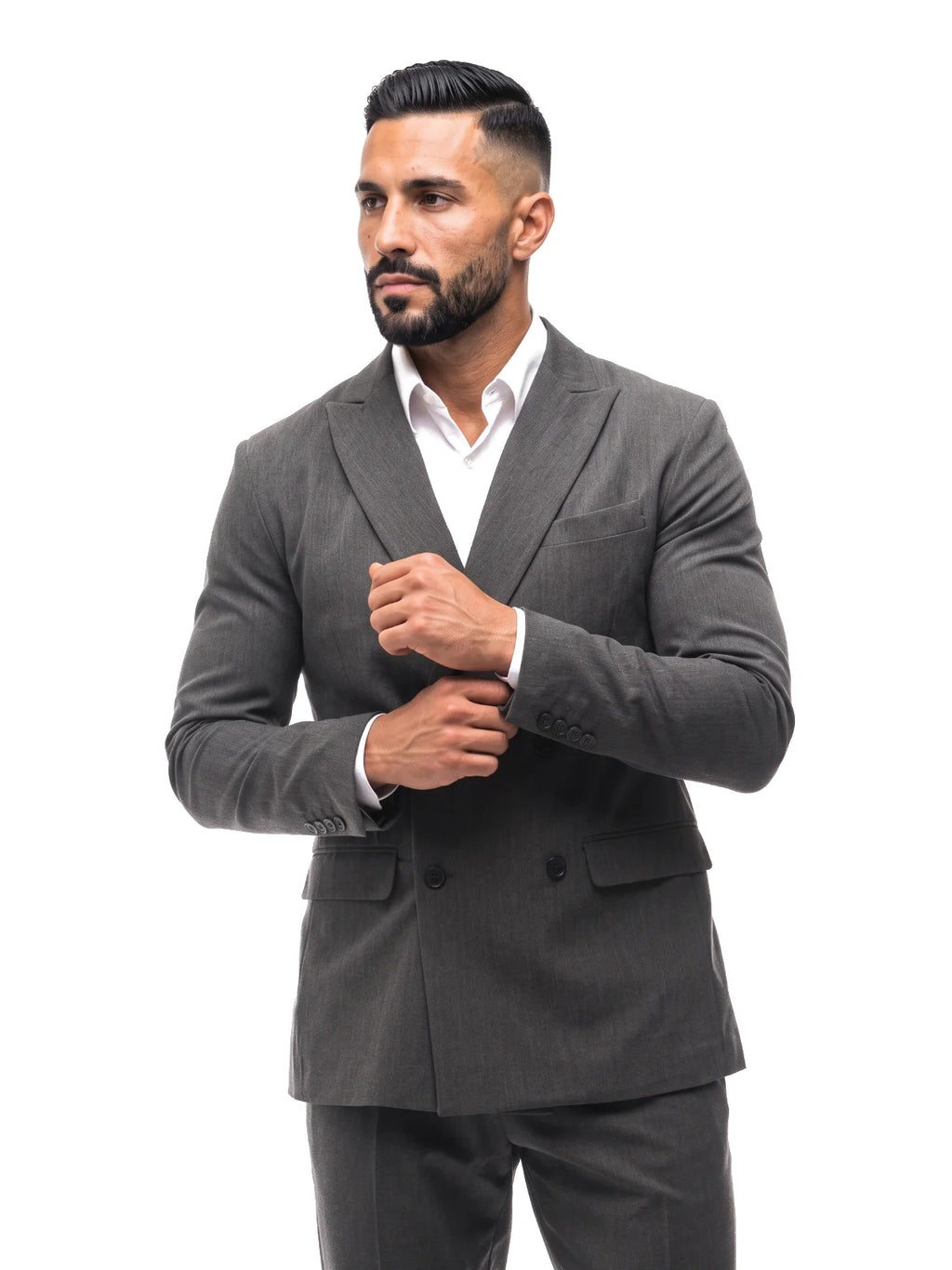 Bruno Valls - traje cruzado gris - vista look