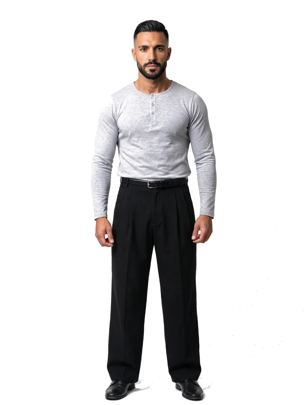 SAMUEL camiseta henley manga larga gris – look completo – Bruno Valls