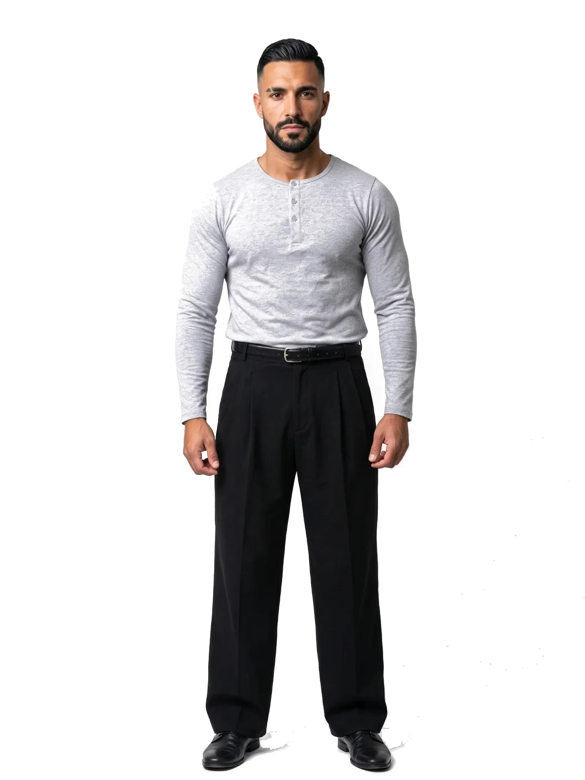 SAMUEL camiseta henley manga larga gris – look completo – Bruno Valls