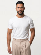Bruno Valls - camiseta efecto lino blanco - vista frontal