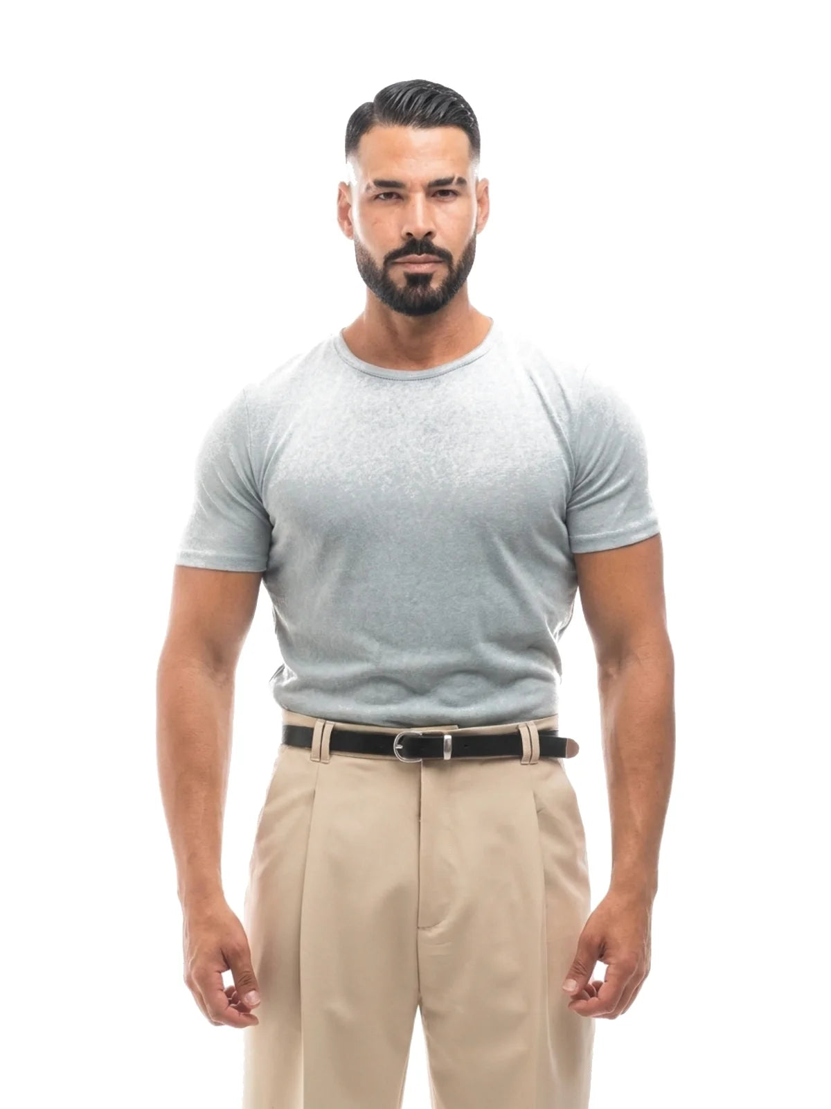 Bruno Valls - camiseta efecto lino verde agua - vista frontal