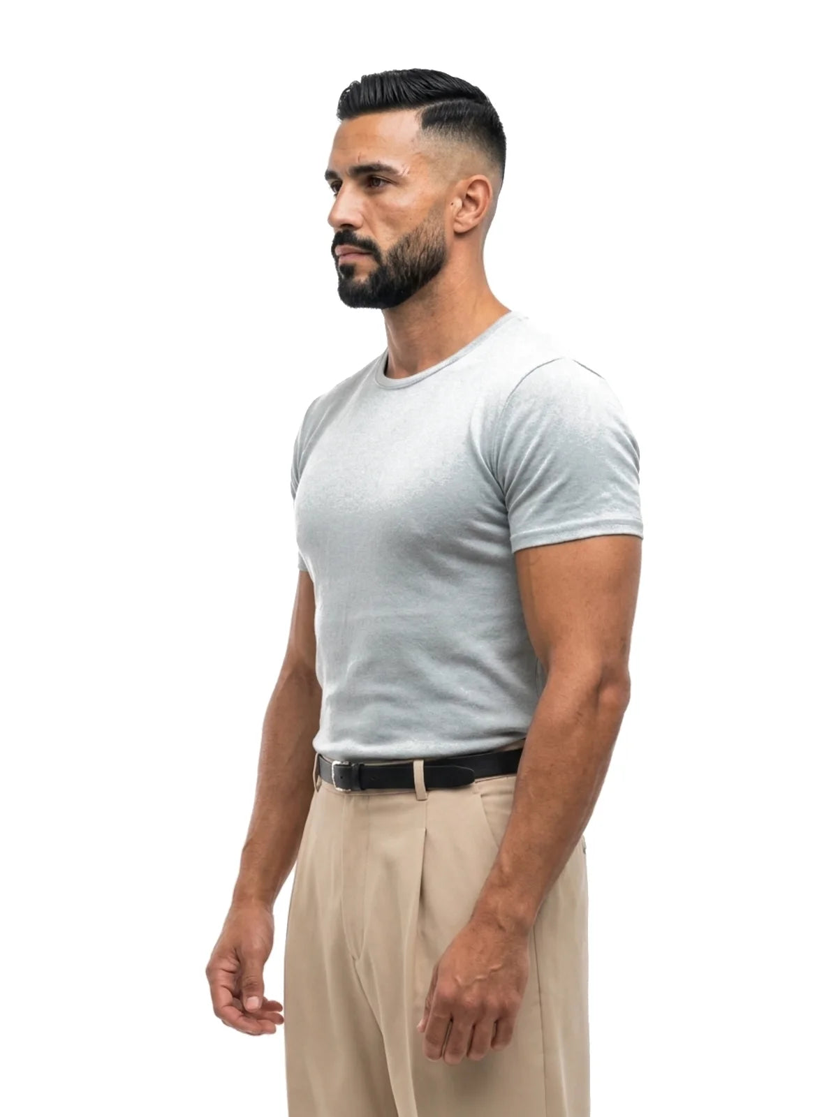 Bruno Valls - camiseta efecto lino verde agua - vista look