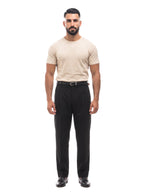 Bruno Valls - camiseta efecto lino beige - vista frontal