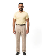 Bruno Valls - camiseta efecto lino amarillo - vista frontal