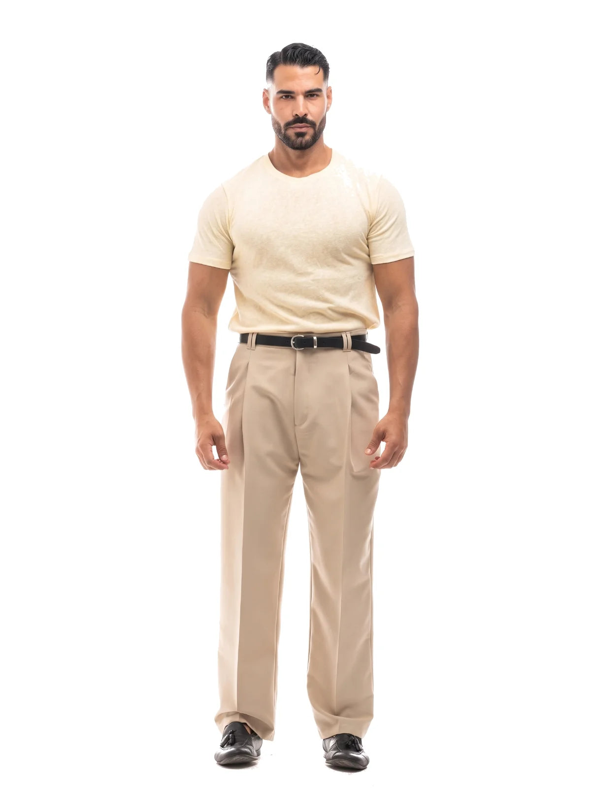 Bruno Valls - camiseta efecto lino amarillo - vista frontal