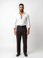 SIMÓN camisa efecto seda blanca – look completo – Bruno Valls
