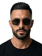 VALENTÍN gafas de sol de titanio lente verde – puestas, vista frontal – Bruno Valls