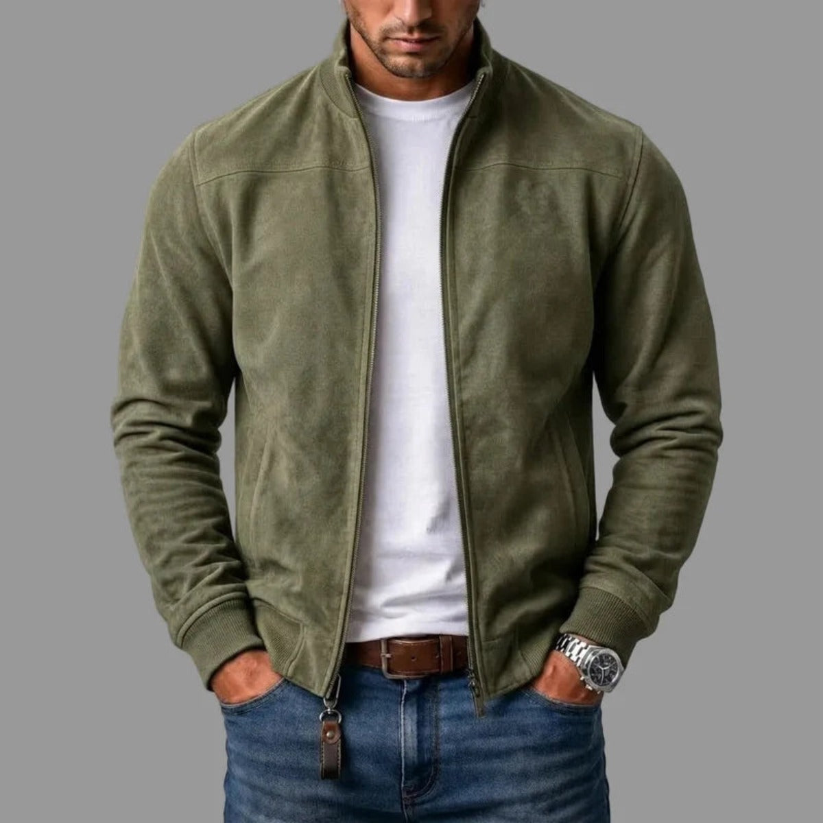 Bruno Valls - MAURO - Chaqueta bomber efecto ante - imagen 1